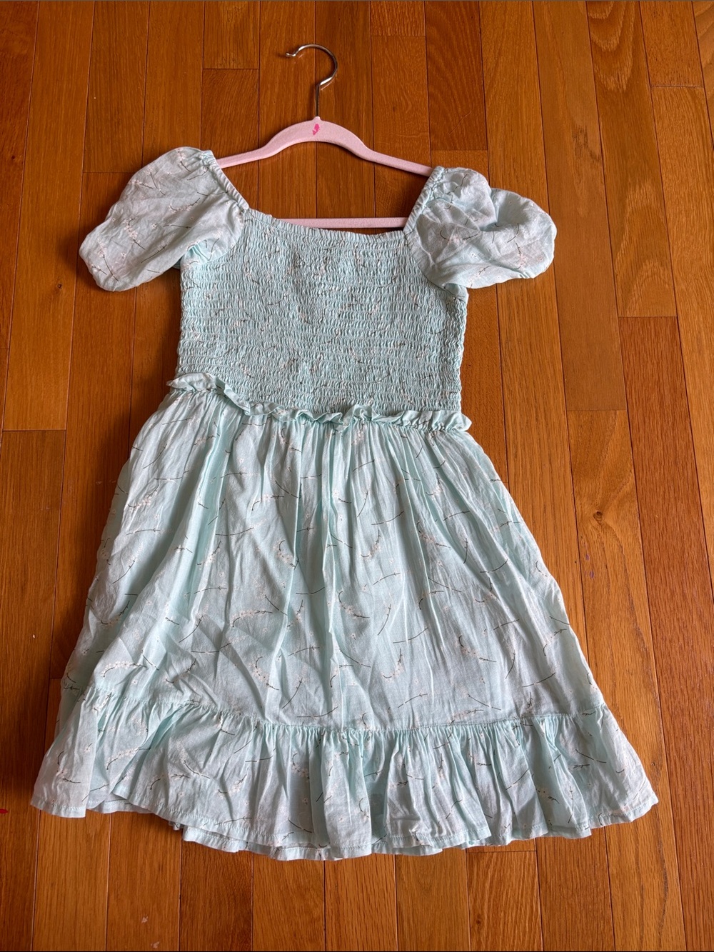 Vineyard Vines Light Blue Puff-Sleeve Smocked Dress